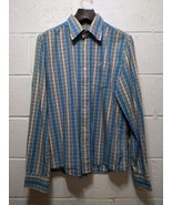 Hollister Co. Men&#39;s L Blue/Green Plaid Long Sleeve Button-Up Shirt - $14.85