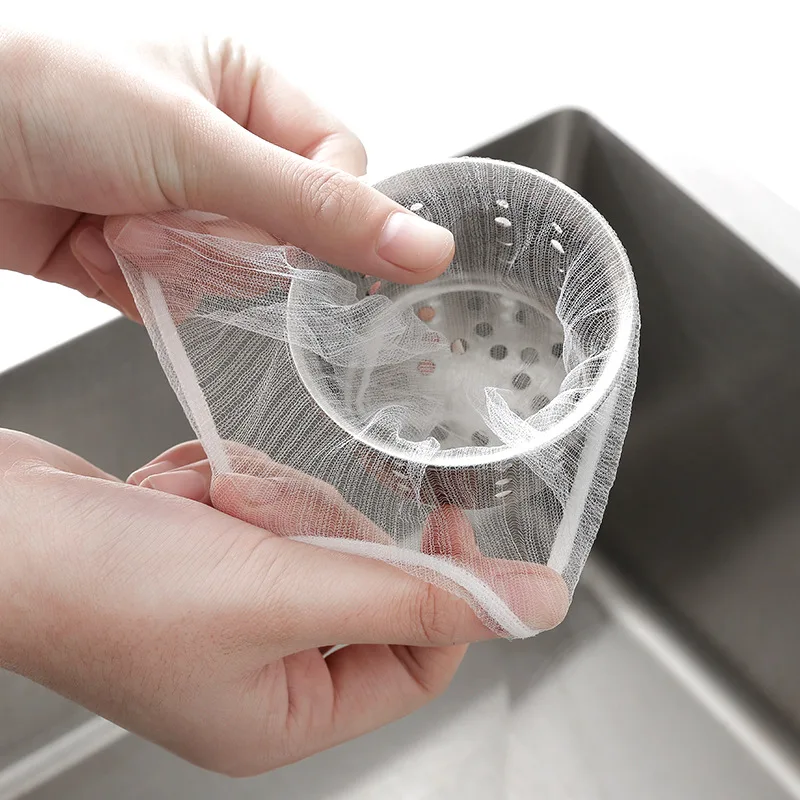 Water filter disposable kitchen sink strainer bag shower sink hair rubbish storage mesh thumb200