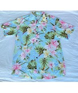 Womens Hawaiian Style Shirt - Two Palms - Hibiscus and Monstera Print - ... - $24.72