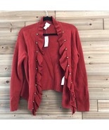 NWT Chico’s HARDWARE DETAIL RUFFLE CARDIGAN in Rust Size 1 Open Front - £37.08 GBP