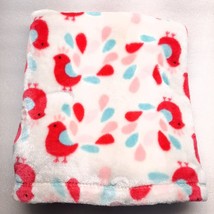 RARE Baby Starters peacock bird baby Blanket hot Pink aqua teal grey Plush soft - $70.00