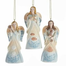 Kurt Adler 4.5&quot; Hand Painted Resin Beach Angel Christmas Ornament Set Of 3 - £23.40 GBP