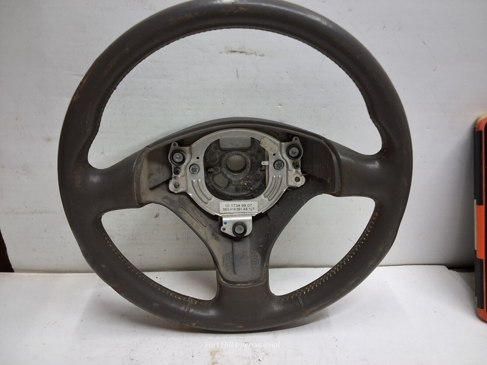 03 04 Audi A4 gray leather three spoke steering wheel OEM from VIN 270001 - $44.54