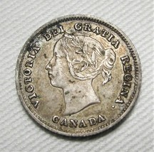 1891 Canada Silver 5 Cents .925 Fine Silver .0346 oz CH VF Coin AE534 - £22.02 GBP