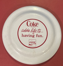 Vintage 1980&#39;s Coca Cola Frisbee Flying Disc 9&quot; Coke Adds Life To...Having Fun - £11.95 GBP