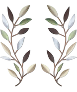 2 Pieces Metal Tree Leaf Wall Decor Vine Olive Branch Leaf Wall Art Livi... - $477.70 MXN