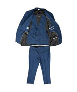 Statement Navy Blue Plaid 3 Piece Suit Blazer Pants Vest Size 40R 34R NE... - $2,774.55 MXN