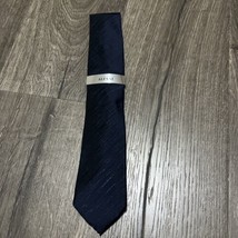 Alfani Men&#39;s Echo Solid Silk Blend Metallic Neck Tie Blue Size Regular B4HP - £11.94 GBP