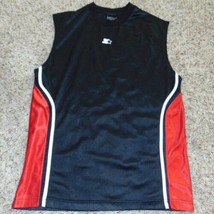 Boys Tank Top Starters Black &amp; Red Sleeveless Crew Athletic Shirt-sz XL 18 - £7.74 GBP