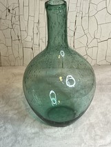 Vintage Med Handblown Demijohn Carboy Rare 9.5”GREEN Glass Wine Bottle Jug - £94.13 GBP