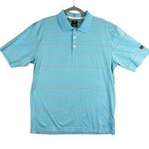 Nike Shirt Mens Size Large Light Blue Striped Golf Polo Casual Cotton TI... - $16.35