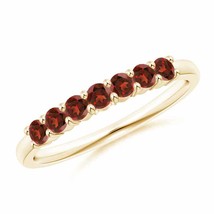 ANGARA Half Eternity Seven Stone Garnet Wedding Band in 14K Solid Gold - £513.20 GBP