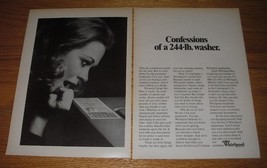1974 Whirlpool Washing Machine Ad - Confessions of a 244-lb. Washer - £14.50 GBP