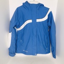 Columbia Hooded Winter Jacket Coat Waterproof Women’s Medium Blue / Whit... - £22.06 GBP