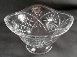 Gorham Crystal Footed Candy Bowl  4.5in  Nut Clear w Arches Fans Cross H... - £12.55 GBP