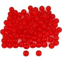 100 Red Round Druk Czech Glass Beads Jewelry Parts 6mm - £17.06 GBP