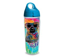 Tervis Tie Dye Dog W/ Sunglasses 24 oz. Water Bottle W/ Turquois Lid Puppies NEW - £14.50 GBP