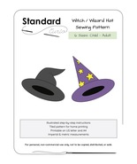 PDF Witch/ Wizard Hat Sewing Pattern - 6 Sizes, Toddler - Adult - £5.26 GBP