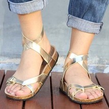 Gold Cork Sandals Size 10 - £28.56 GBP