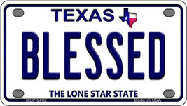 Blessed Texas Novelty Mini Metal License Plate Tag - £11.71 GBP