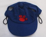 Build A Bear Workshop Blue Baseball Style Cap Hat With Red Paw Print - $9.89