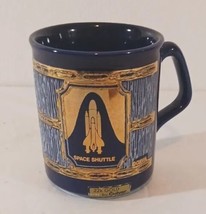 Vintage Nasa Space Shuttle Kennedy Space Center Coffee Mug Cup 22k Gold Culver - £11.82 GBP