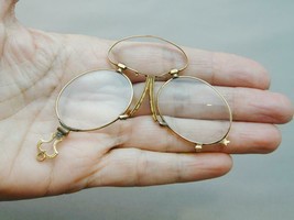 Antique 10k Gold Pince Nez Folding Eye Glasses Lorgnette - $150.00