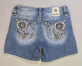 Miss Me Signature Mid-Rise Shorts 29 Distressed Embellished 5&quot; Inseam St... - $29.17