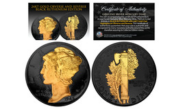 Black Ruthenium 2-Sided 1916-1945 Original Au Mercury Silver Dime Coin 24K Gold - £17.15 GBP