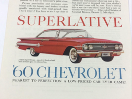 1960 Chevrolet Original Print Ad Impala Sport Coupe and 4 door Impala 348 motor - £8.52 GBP