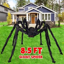 Halloween Giant Spider 8.5 Ft, Outdoor Halloween Decorations Scary Spider Fake H - £58.51 GBP