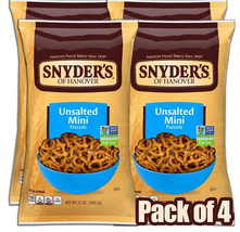 Snyder&#39;s of Hanover Mini Pretzels, Unsalted Pretzels, 12 Oz (Pack of 4) - $34.64