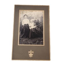 1910 Antique Cabinet Card Photo 4 Generations Women Family Loving Mourning Pic - £15.82 GBP