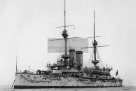 Asahi Imperial Japanese Navy Flagship Battleship 1900 4X6 B&amp;W Photo Postcard - £6.75 GBP