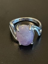 Purple Amethyst Women S925 Silver Plated Statement Ring Size 8 - $14.85