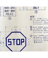 1966 Railroad Bangor Aroostook Stop Standard Signs Blueprint K16 Trains ... - $151.86