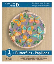 Leisure Arts Butterflies 6 Inch Embroidery Kit 49805 - £9.37 GBP