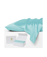 Set of 2 Mulberry Silk Pillowcases AQUA - $515.20 MXN