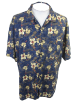 Natural Issue Men Hawaiian camp shirt 1X pit 2 pit 26 aloha luau tropical floral - £11.62 GBP