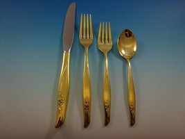 Sea Rose Gold by Gorham Sterling Silver Flatware Set For 8 Service Vermeil 32 Pc - $2,767.05