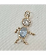 Birthstone baby Boy Charm Pendant Blue March 10K gold boy faux Aquamarin... - $1,023.19 MXN