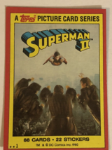Superman II 2 Trading Card #1 Christopher Reeve - £1.57 GBP