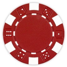 100 Da Vinci 11.5 gram Dice Striped Poker Chips, Standard Casino Size, Red - $18.99