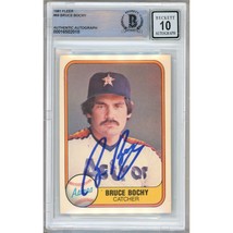 Bruce Bochy Houston Astros Signed 1981 Fleer Baseball Card #69 BGS Auto 10 Slab - £117.94 GBP
