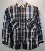 Men American Wear Clothing Plaid Checkered Button Down Collar Cotton Shi... - $11.87