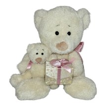 RBI Ron Banafato Mothers Day White Plush Bear Mom Baby Gift Box Pink Bow 11&quot; - £10.16 GBP