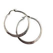 Tiffany &amp; Co. Elsa Peretti Large .925 Sterling Silver Hoop Earrings Signed - £355.32 GBP