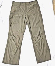 Eddie Bauer Hiking Pants Mens 34x30 beige Outdoor Nylon Tech Pants Stretch Waist - £19.29 GBP