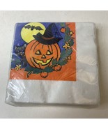 Vintage  Halloween  Pumpkin Bat Black Cat Napkins 20ct-3ply Sealed Ca Reed - $14.03