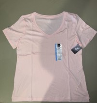 Members Mark Ladies Essential V-Neck Short Sleeve Tee Pink Size L - $3.96